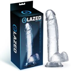 realistic dildo with testicles crystal 18 cm