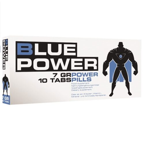 mėlynos galios tabletės 10 vienetų