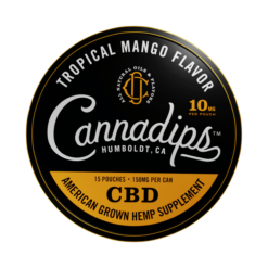 cannadips τροπική γεύση μάνγκο 10mg cbd σακουλάκια