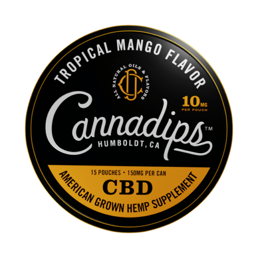 cannadips τροπική γεύση μάνγκο 10mg cbd σακουλάκια
