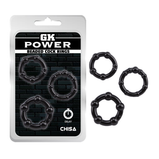 gk power beaded cockringen set 3 stuks zwart